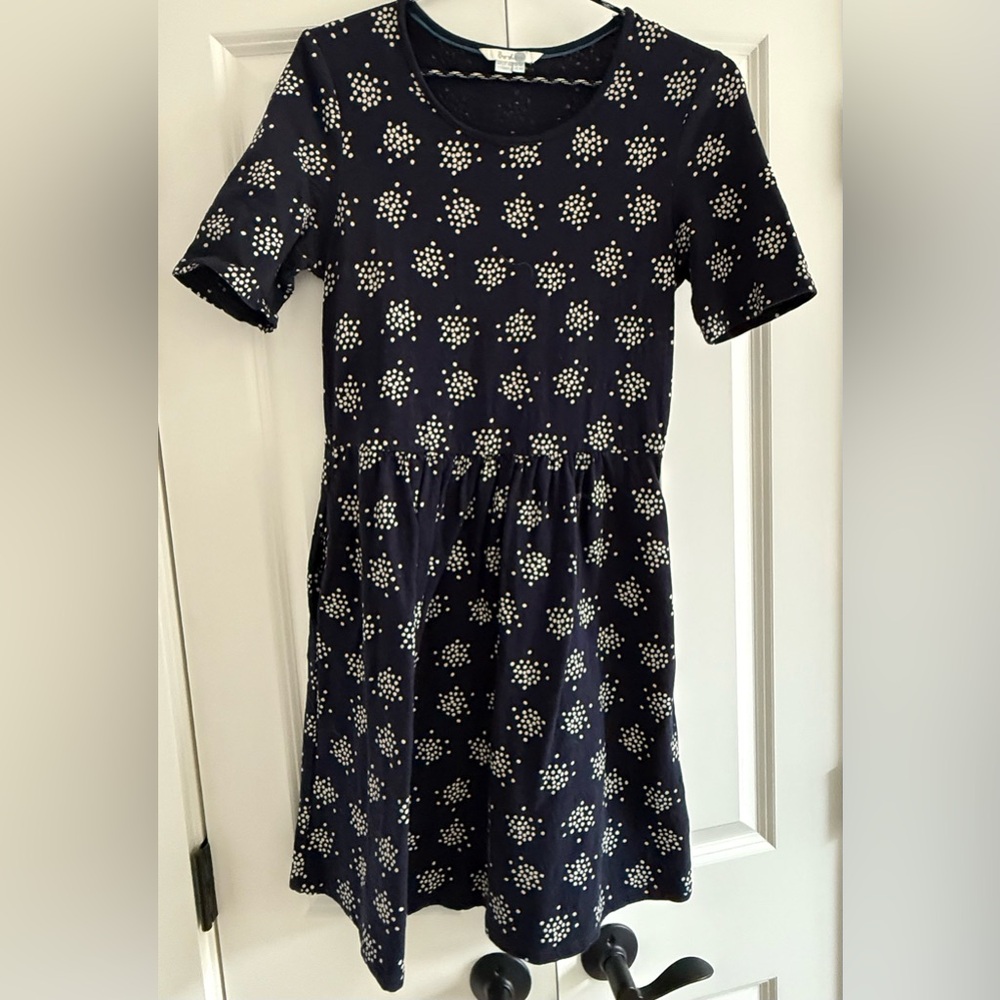 Boden Casual Navy Dress with White Floral